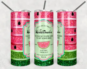 Watermelon Quote 20 oz Tumbler Coffee Drinkware Insulated Lid Skinny Portable Bottles Flasks