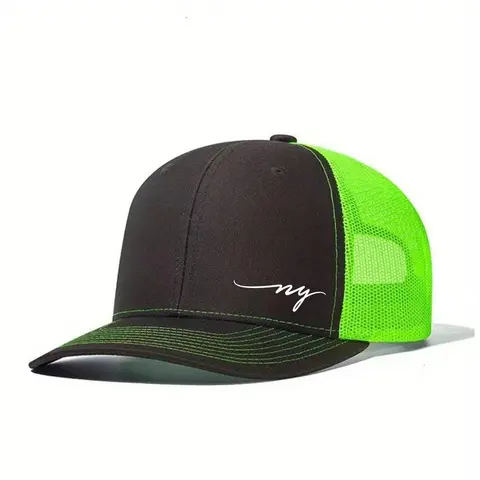 1pc Unisex Baseball Cap, Mesh Dad Hat with Letter Print, Casual Trendy Hat, Fitted Street Style for All Seasons, Printed Trucker Hat for Men and Women, Streetwear Hat