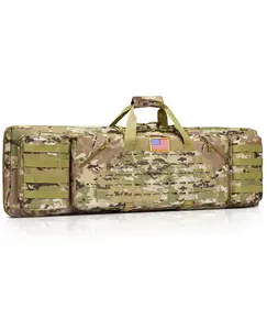 36"/42" Long Soft Range Case Double Rifle Bag for Hunting Shooting with Lockable Zipper and Backpack Strap