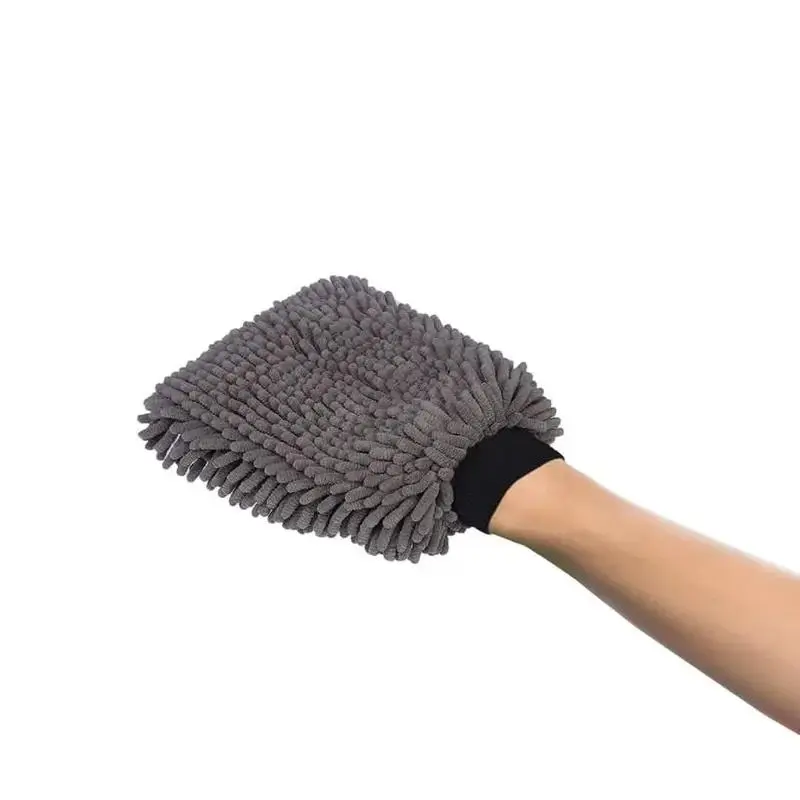 1 Pair Microfiber Cleaning Gloves, Reusable Dusting Mitts for Car Washing & Home Cleaning