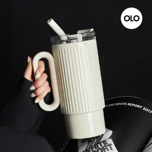 HOLOHOLO Mother's Day Gift 32 oz Tumbler with handle and straw Lid，Spill-proof Lid, Insulated Stainless Steel Travel Mug with Tee filter