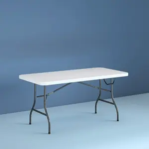 Cosco 6 Foot Premium Folding Table, White Speckle, sturdy folding table, family table, picnic table