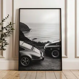 Black And White, Vintage Car Poster, Retro Luxury Car Wall Art, Product without frame