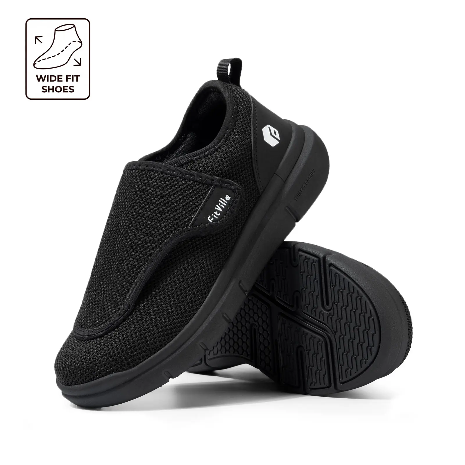 [Back To School] FitVille Men's EasyTop Wings V2 Diabetic Walking Shoes — Wide Width Slip-On Sneakers with High-Rebound Midsole & Cushioned Support for Everyday Comfort, tiktokshopbacktoschool, summerwins