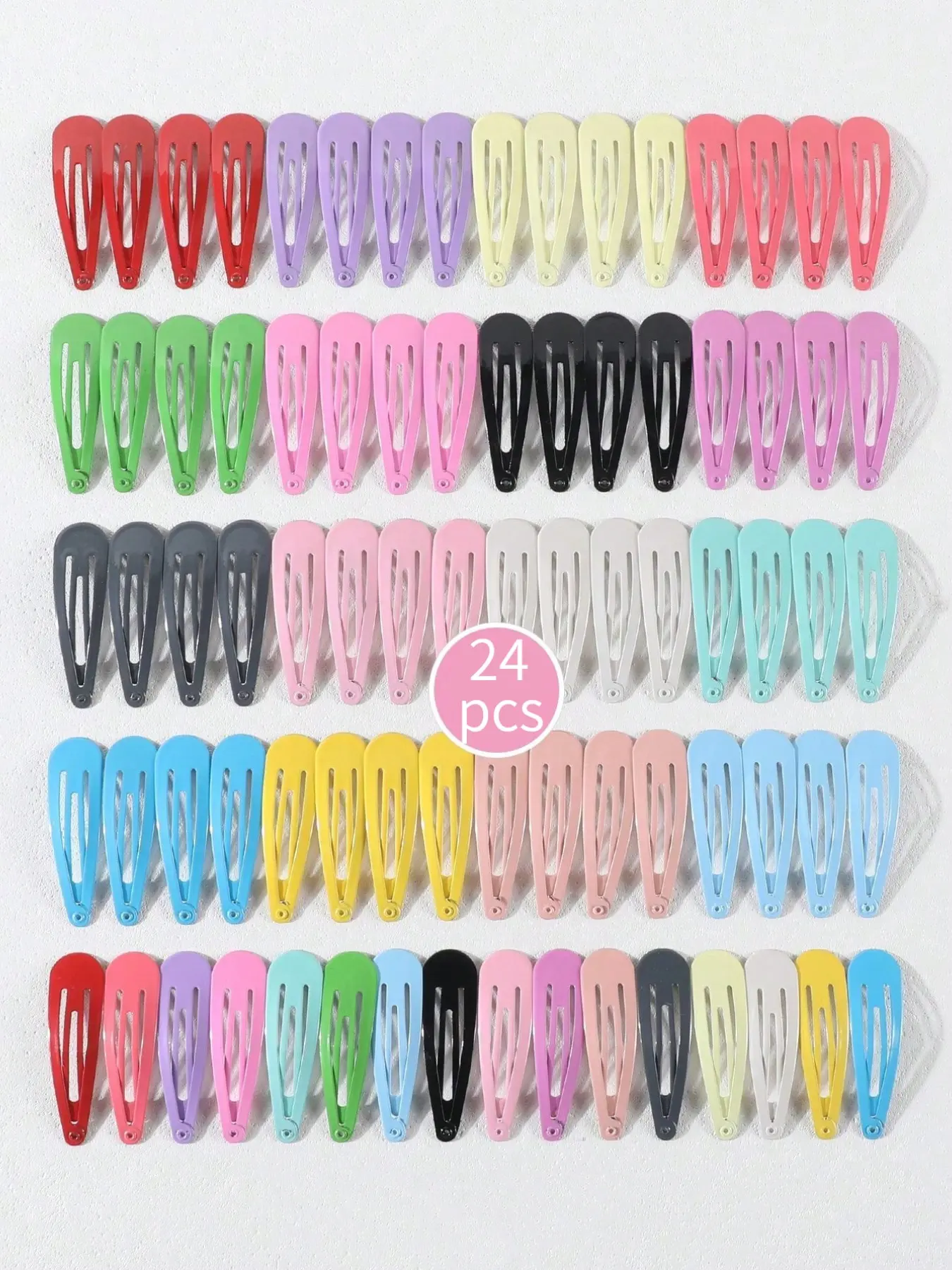 24pcs Cute Random Candy Color Mini Clip Hair Clips for Girls, Small Metal Bb Hair Clips, Fine Hair Clips for Daily Use, Cute Hair Accessories