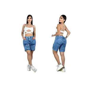 colombian Bermuda, color claro, for womens, casual, uso diario  High Waist 1 Button