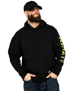 Ariat Men's Men'S Black/Lime Rebar Graphic Hooded Work Sweatshirt - 10032993