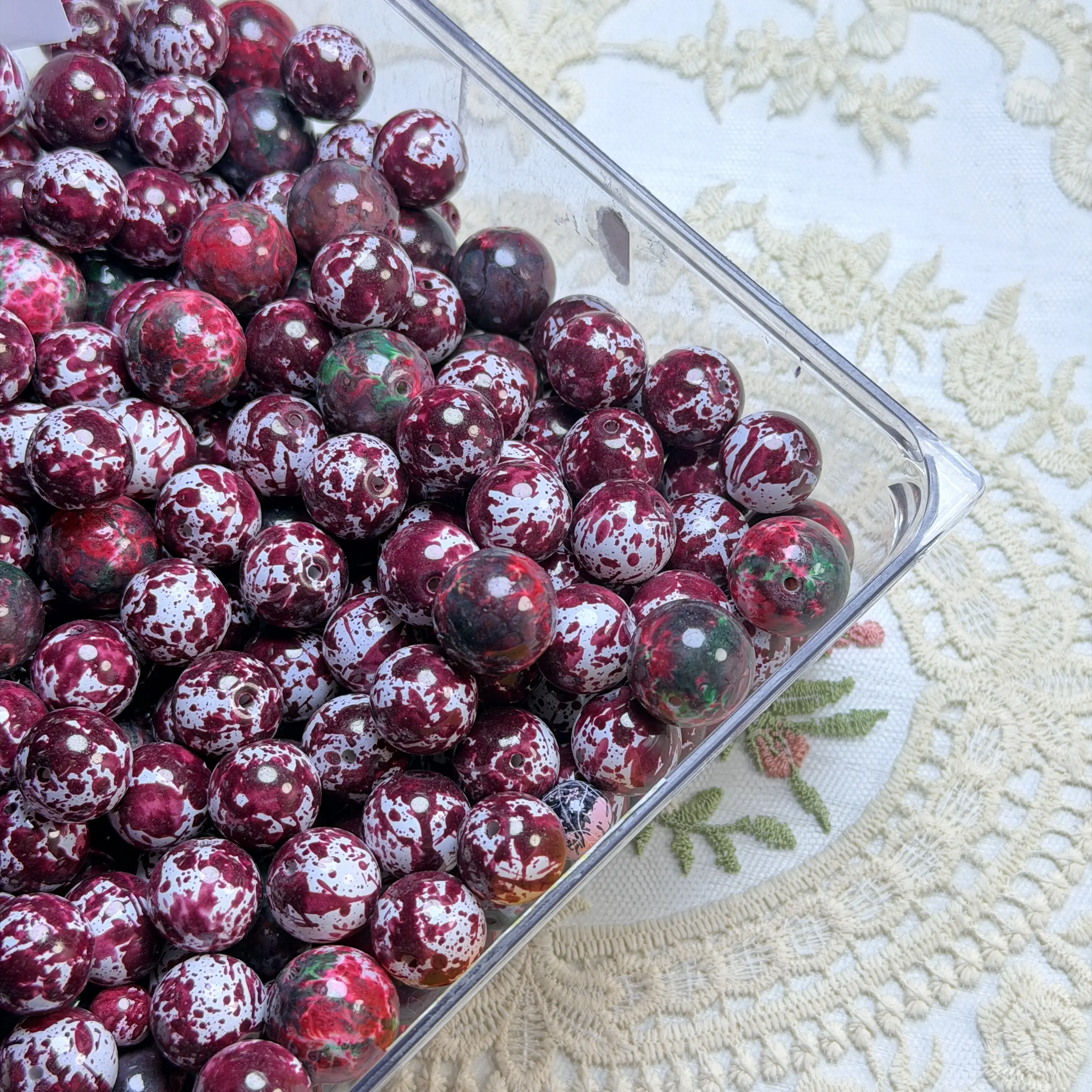 【A5】Red Blood Color Glass Bead MIX 50ML