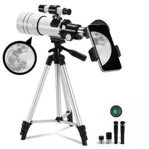 Portable Telescope with Tripod, 15x-150x Zoom HD Astronomical Telescope, Professional Telescope for Star & Moon Observation, Outdoor Camping Telescope