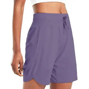 baleaf 2025 Women's  5''/7'' Athletic Long Running Shorts with Zipper Pocket High Waistband Quick Dry Bermuda Shorts for Gym Hiking and Workout