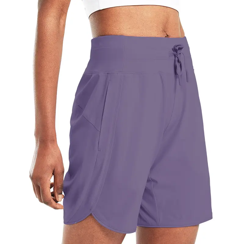 baleaf 2025 Women's 5''/7'' Athletic Long Running Shorts with Zipper Pocket High Waistband Quick Dry Bermuda Shorts for Gym Hiking and Workout SummerVibes