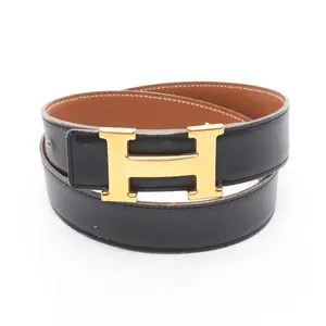 Pre-owned HERMÈS Calfskin Small Leather Goods Hermes Constance H Belt Leather Belt