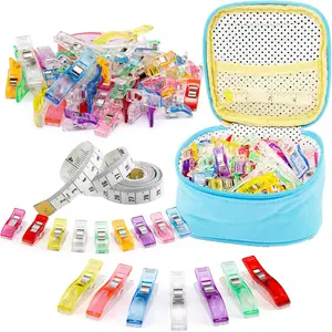 Sewing Clips 100 count Quilting Clips 80 Small +20 Large Fabric Clips Assorted Colors & Sizes, Multipurpose Plastic Clips Craft Clips Sewing Supplies Quilting Accessories Crafting Tools