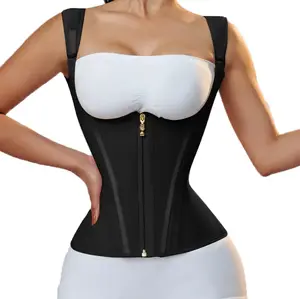 Waist Shapewear for Women Workout Tummy Control with Zipper Hook Double Fabric Mesh Inner Layer 80% Nylon 20% Spandex High Elastic U-shaped Design 17 Steel Bones Adjustable Hooks Womenswear Belts,summervibes comfortable fit Compression