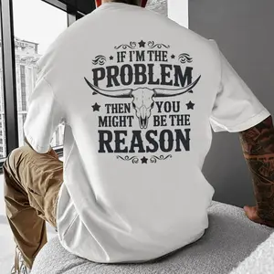 If I'm The Problem Graphic T-Shirt - Bold Statement Print with Stars & Swirls  Men's T-shirt , Men tshirt, Tshirt Gift For man.