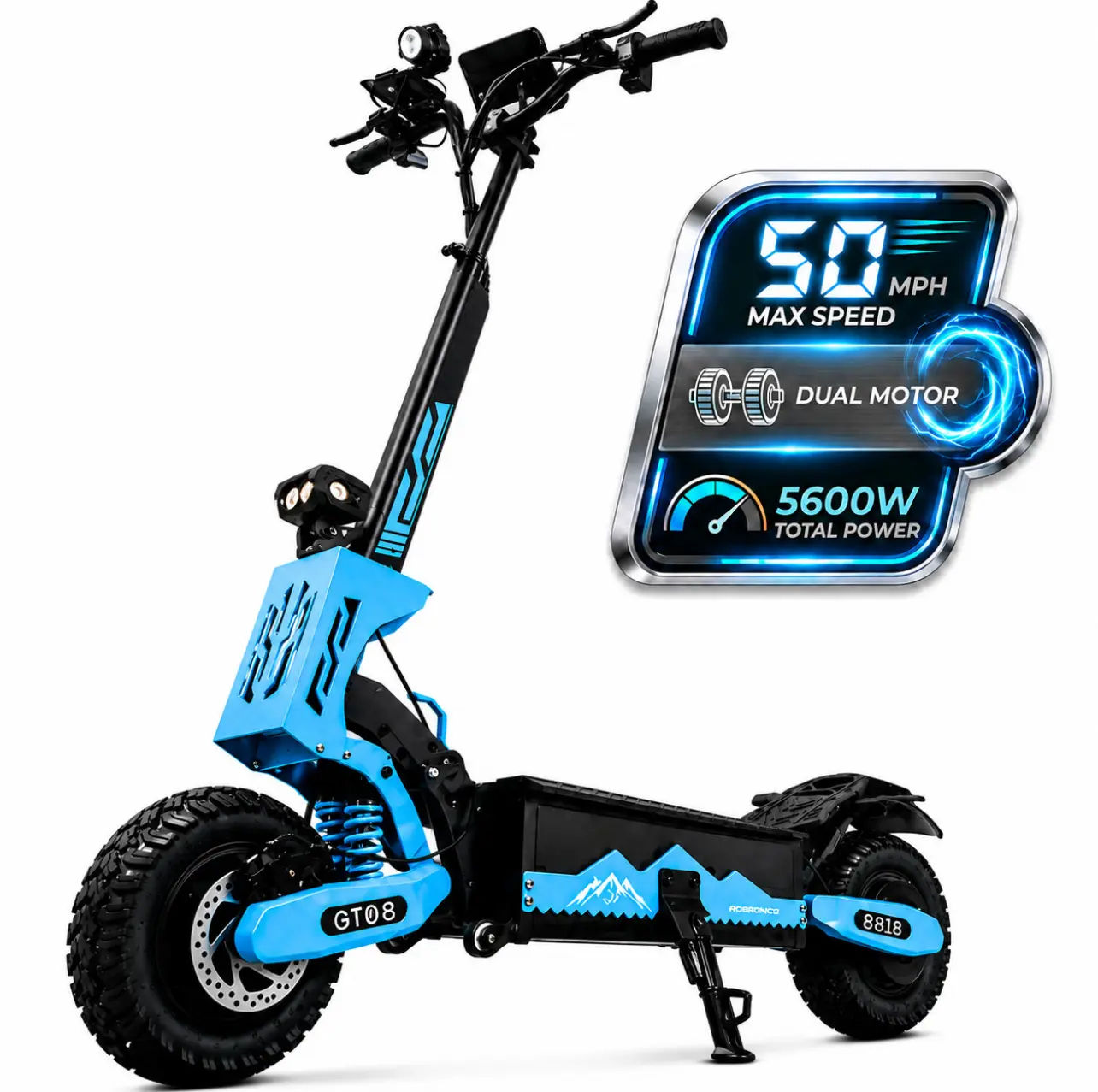 5600W Dual Motor Electric Scooter Adults 50MPH 60V 27Ah Off Road E-Scooter Fast