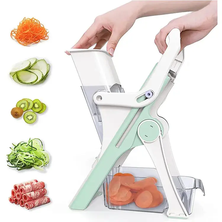 5-in-1 Rotary Vegetable Chopper & Cheese Grater | Durable Stainless Steel Blades Kitchen Chopping