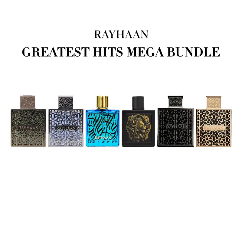 Rayhaan 6 Piece Greatest Hits Mega Bundle for Unisex (Terra + Aquatica + Obsidian + Lion + Elixir + Pacific) Eau de Parfum Spray, Each - 3.4 Ounce