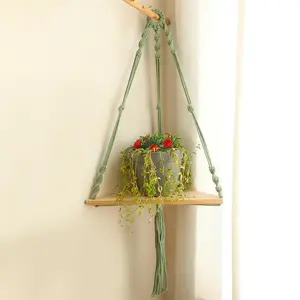 Macrame Wall Hanging Shelf, Handcrafted Hanging Storage Organizer, Bohemian Style Home Decor, Minimalist Shelving Unit, Home Decor