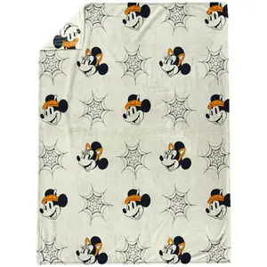Jay Franco Disney Mickey and Minnie Trick or Treat Halloween Throw Blanket 60x70