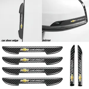 6-Pack Car Carbon Fiber Bumper Stickers, Door Edge Protection Film, Rearview Mirror Anti-Collision Decals, Fits Chevrolet Full Line Vehicles
