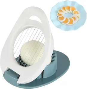Egg Slicer & Dicer for Hard Boiled Eggs - Heavy Duty Cutter Dicer with 304 Stainless Steel Wires, Cuts Strawberries, Kiwis & Soft Fruits Effortlessly - Easy-Clean Kitchen Tool - Sturdy, Plastic Utensils