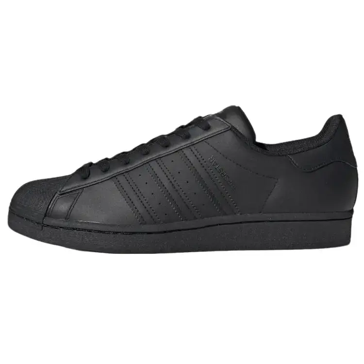 Adidas Men's All-Black Superstar Male Sneaker - Solid Rubber Sports Footwear with Durable Upper, Reliable Traction, Shell-Toe, Iconic Sporty Chic Look for Casual Street Outfits, Outdoor Activities, Year-Round Use