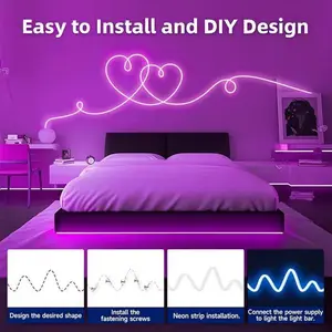 KANTUTOE LED Neon Lights Purple, 12V Silicone Waterproof DIY LED Strip Lights for Bedroom, Indoor & Outdoor Decoration
