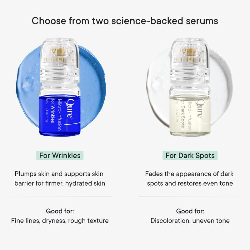 Qure Micro-Infusion System: Facial Serum for All Skin Types - 2 Months Mixed (For Wrinkles + Dark Spots)