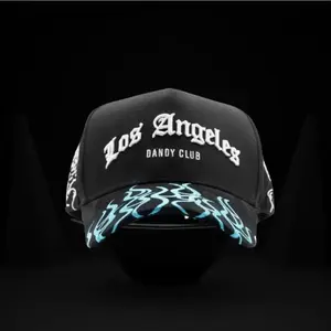 Dandy Hats Los Angeles Dandy Club Skull Snapback – Premium Urban Streetwear Cap with Embroidered Angel Wings, Blue Flame Design, Unisex Adjustable Fit, Limited Edition Drop