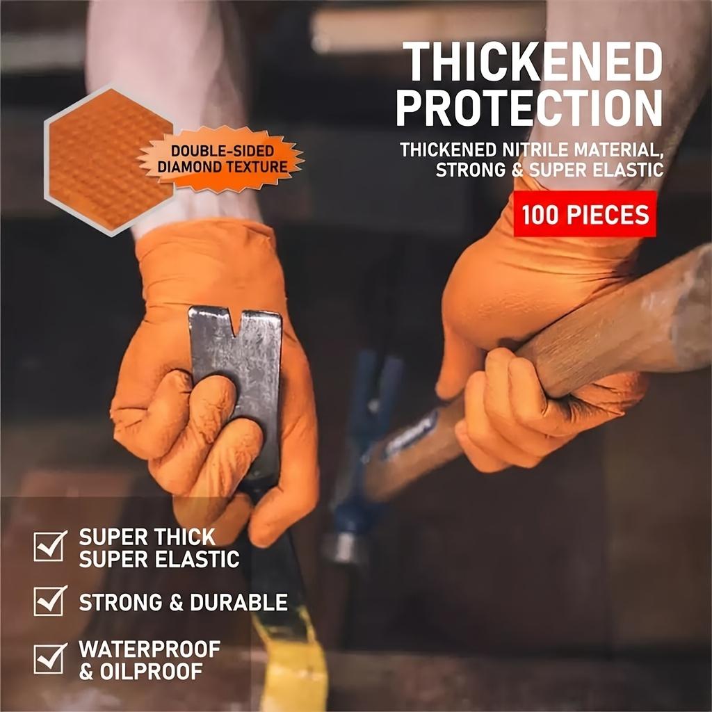 Heavy Duty Disposable Nitrile Gloves, Extra Thick 11g Diamond Texture Grip, Non Slip Waterproof Latex Free Gloves for Household Cleaning, Kitchen Dishwashing, Bathroom Cleaning, Pet Grooming, Dog Bathing, Food Processing and Daily Home Use