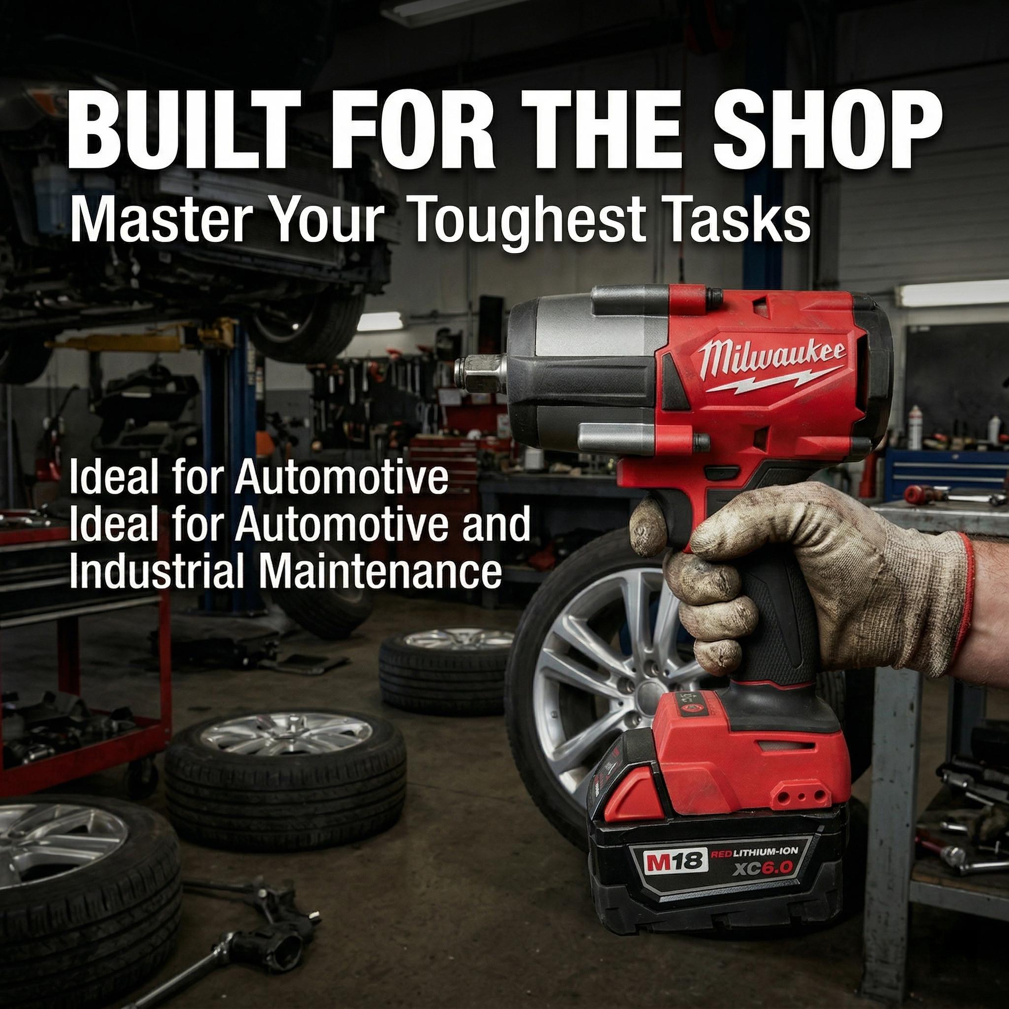 Milwaukee M18 FMTIWF12 18V Impact Wrench, 1000Nm Torque for Heavy-Duty Automotive Repair tool kit set Cordless Drill Household Multi-Function Electrician machine power diy heavy duty great gift workshop use work