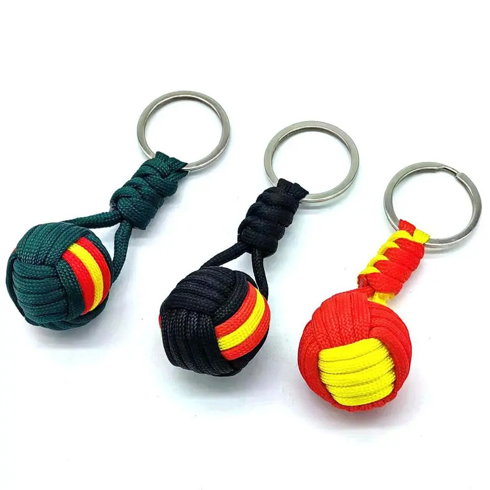 1/3pcs Parachute Woven Rope Ball Keychain Lanyard Key Ring Monkey Fist Key Chains Outdoors Survival Tool Jewelry Gifts