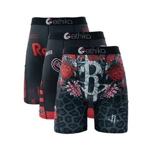 3Pcs Sexy Men Underwear Boxers Fashion Print Mens Underpants Breathable Men's Panties Lingeries Plus Size L-3XL Men Boxer Trunks