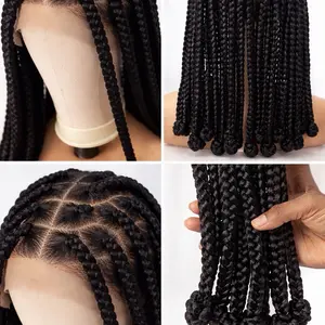 Black Braided synthetic Extensions - Long & Thick Braids for Stylish Look - Perfect for Braiding & DIY Hairstyles - Versatile Hair Accessory