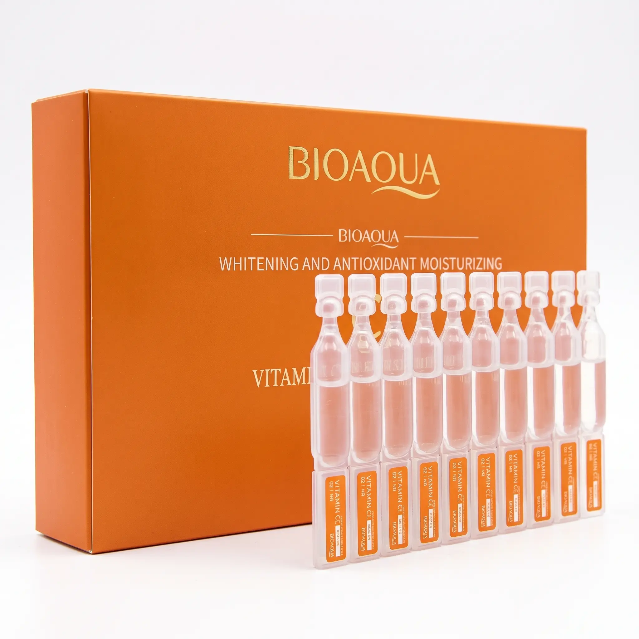 BIOAQUA Vitamin C silk face home Serum Ampoule – Quick-Absorbing, Non-Sticky Daily Essence, Skincare Gift for Her facial youthful-looking skin moisturizing