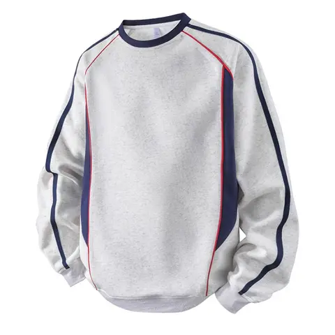 Men's Preppy Patchwork Colorblock Striped Fleece Pullover Sweatshirt - New Year Loose-Fitting Long Sleeve Round Neck, Polyester Contrast Soft Thick Fabric, Ribbed Cuffs & Hem, Machine Washable Sporty Chic Top, Ideal for Students & Daily Wear Crewneck Casu