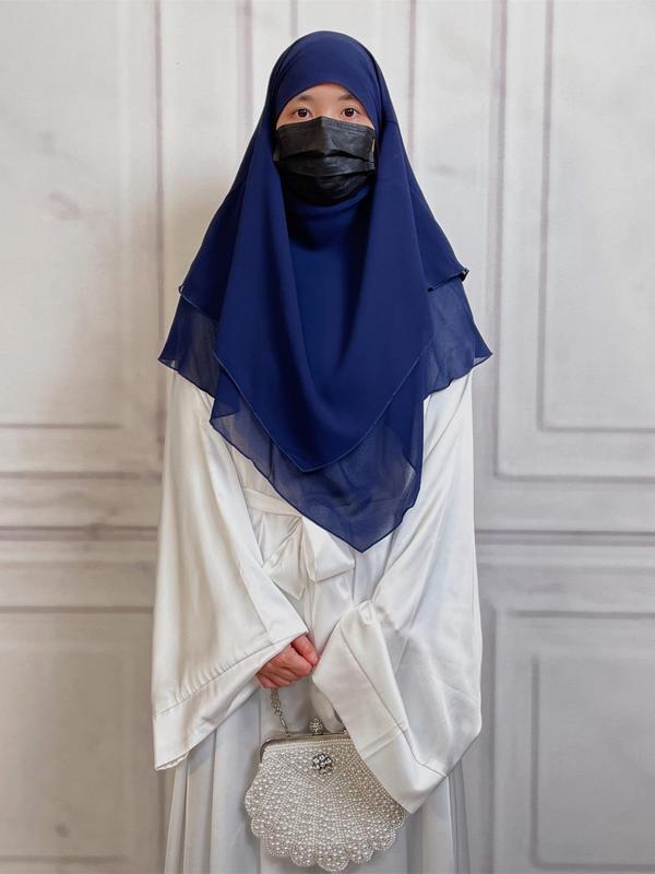 19 Colors Short Chiffon Khimar for Muslim Fashion, High-Quality Fabric for Adults & Kids, Modest Wear for All Seasons