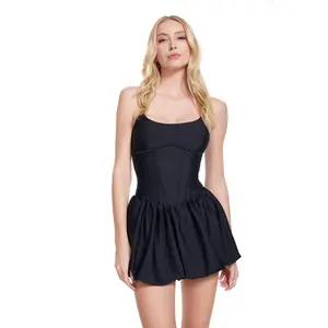 KYOTO TANK BUBBLE DRESS - BLACK