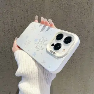 Winter Snowflake Pattern Anti-Drop Phone Case for iPhone 17/17Air/16/16 Pro /16Pro Max, 11,12,13,14pro 15promax 16Plus XsMAX XR phone cover