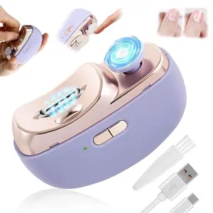 Multi-Function Electric Nail Clipper with Nail Polisher – Safe, Quiet & Rechargeable Auto Nail Trimmer with LED Light, Effortless Manicure Tool for Family & Seniors, Nail Scrap Storage, Compact Design