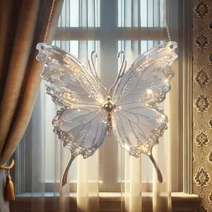 Butterfly Acrylic Suncatcher, Elegant Fairy Window Hanging, Iridescent Butterfly Decor, Gift for Her, Magical Room Accent, Fairycore Decor