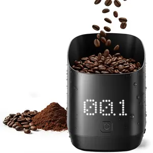 Coffee bean Dosing Cup with LED Display, 0.1g High Espresso for Coffee Beans & Grounds, Sensor Brewing Accessory for Espresso & Pour Over, for CoffeeLovers -Black