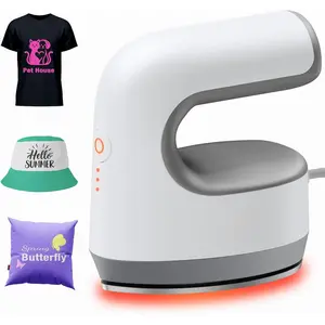 Mini Heat Press Machine - Ultra Light Portable Small Heat Press Machine for T-Shirts Shoes Hats, Mini Iron for Crafting with 3 Settings & Fast Heating for DIY Heating Transfer Projects