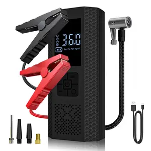 Portable Car Jump Starter with Air Compressor, Car Battery Booster, Tire Inflator Pump, USB Power Bank, LED Flashlight for SUV Truck Motorcycle