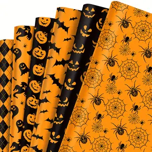 12pcs Halloween Wrapping Paper - Spider & Pumpkin Printed Gift Wrap Sheets for DIY Crafts, Party Decorations and Holiday Present Wrapping (20x27 Inches)
