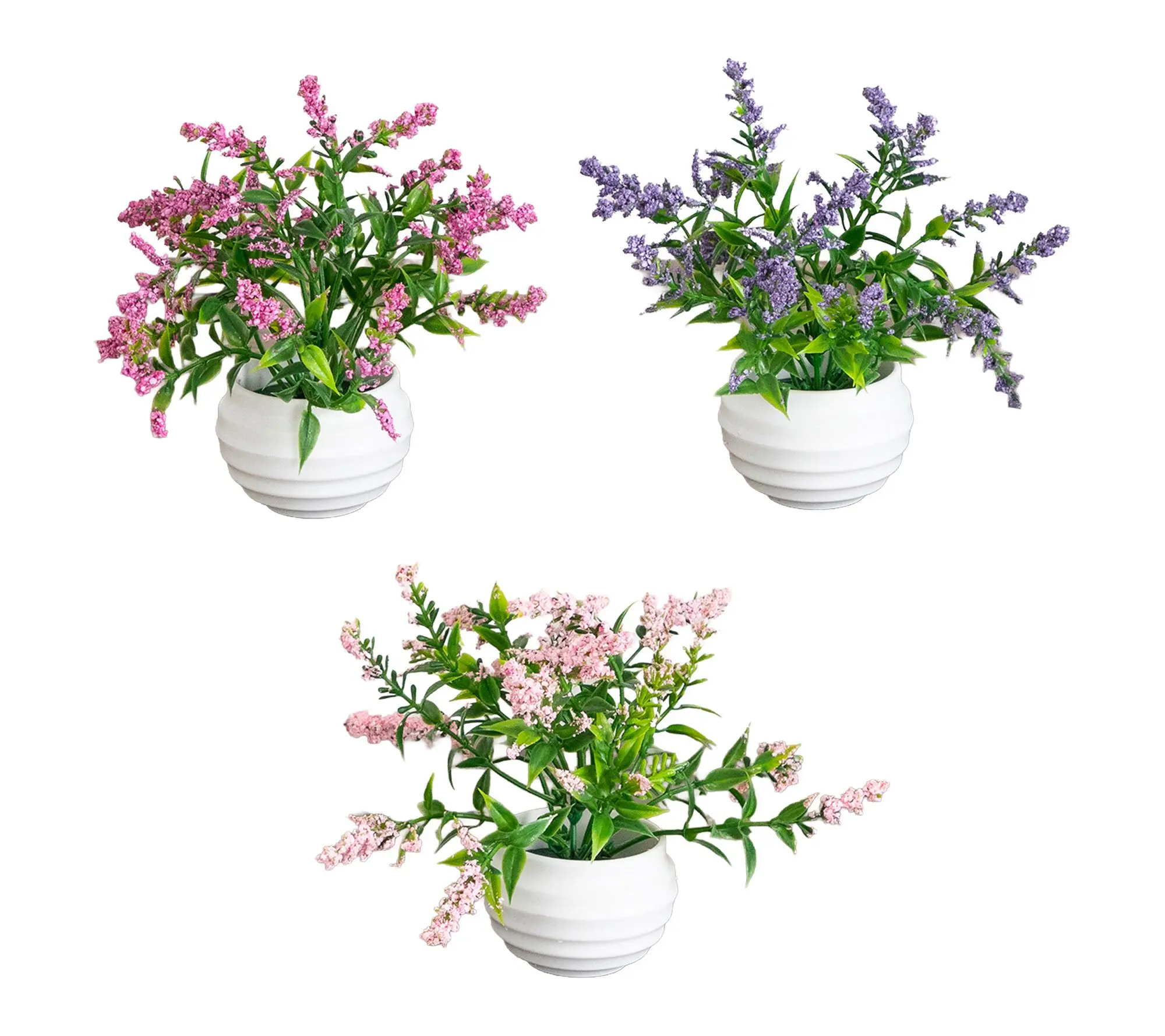 Artificial Mini Lavender in Pot - Set of 3 by Nearly Natural