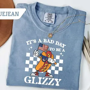 Comfort Colors Hot Dog Lover Gift,It's A Bad Day To Be A Glizzy Shirt, Makes Me Want A Hot Dog Real Bad T-Shirt, Funny Independence Day Tee - Lauriel Designs