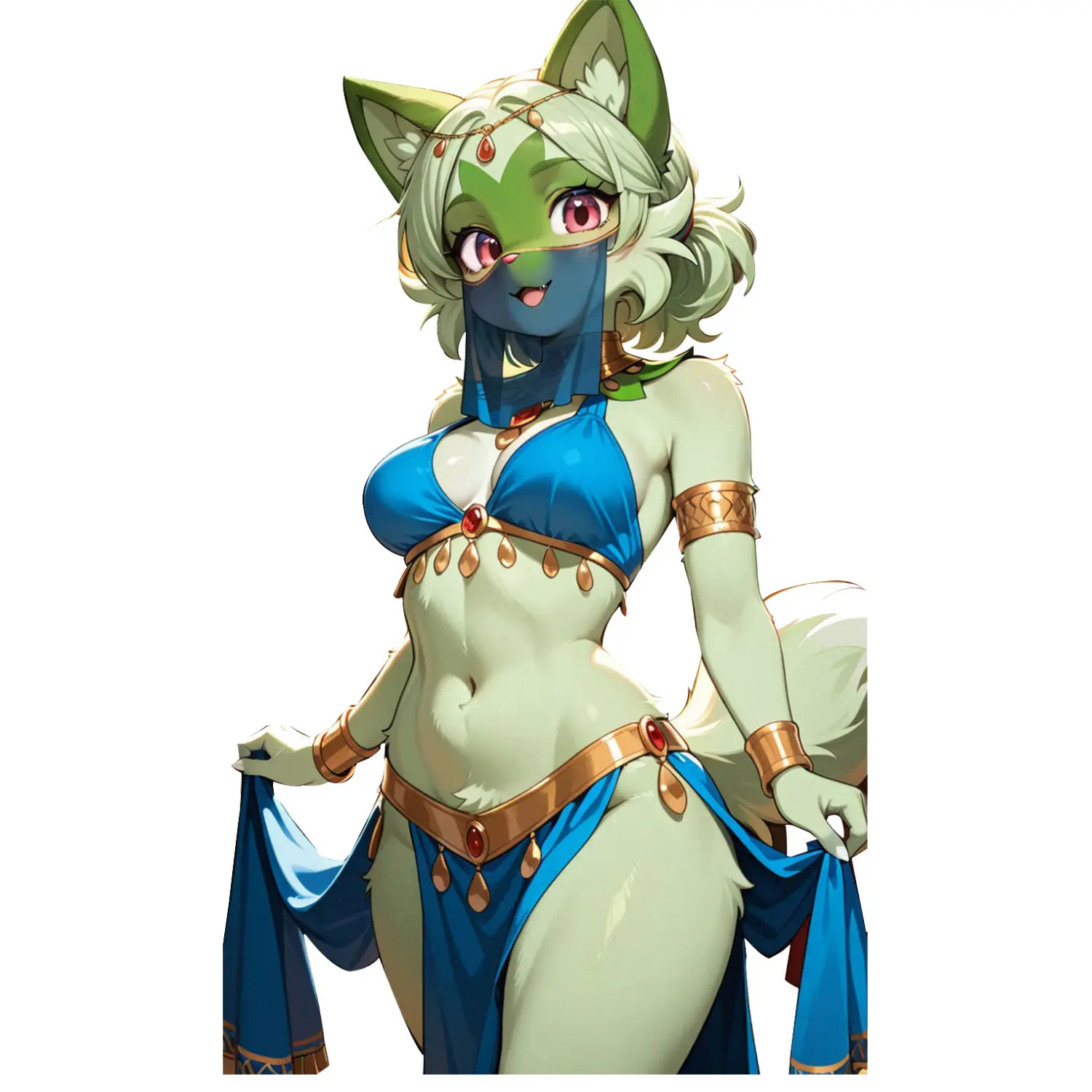 Cute Desert Fox Girl Vinyl Sticker, Anime Style Fantasy Decal for Laptop Water Bottle Phone Case Car Window Journal Helmet Gaming PC Waterproof Gift for Fantasy Art Fans