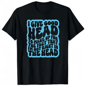 funny shirt not right in the head humor retrowavy lettering sarcasm short sleeve Casual，Top Cute T-Shirt Comfortable graphic Shirt Classic
